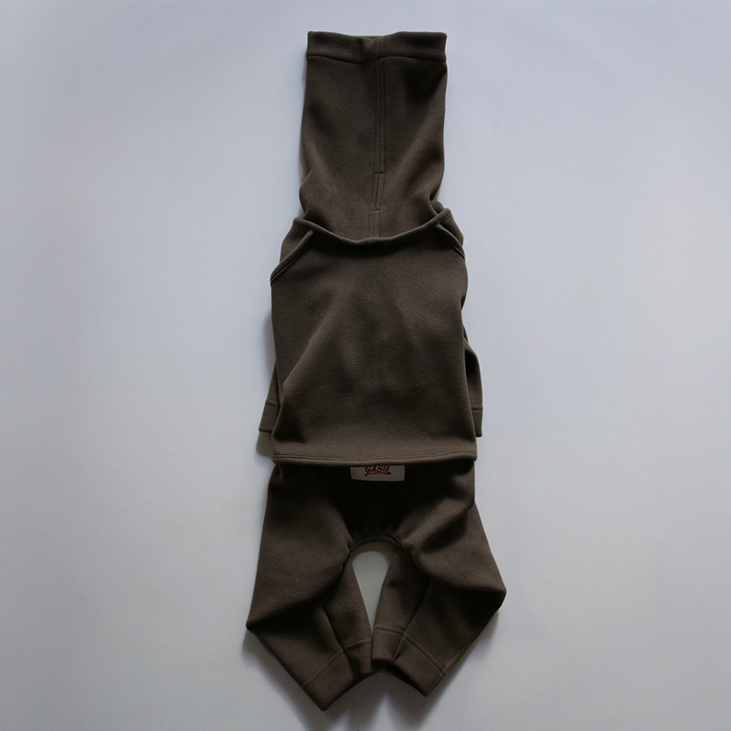 ���ݡ��ƥ��ե꡼�������ץ����� - Mocha Melange<br>Durable Anti-Static Sporty Fleece Jumpsuit
