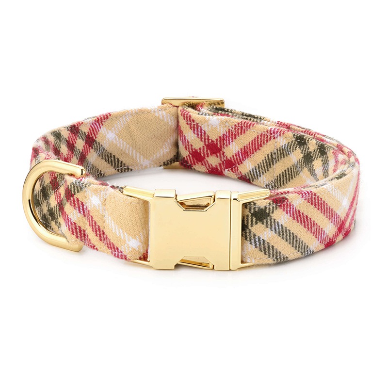 Flannel Dog Collar - Eggnog Plaid