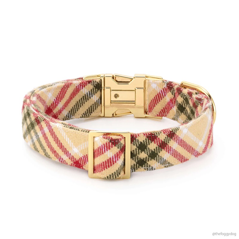 Flannel Dog Collar - Eggnog Plaid