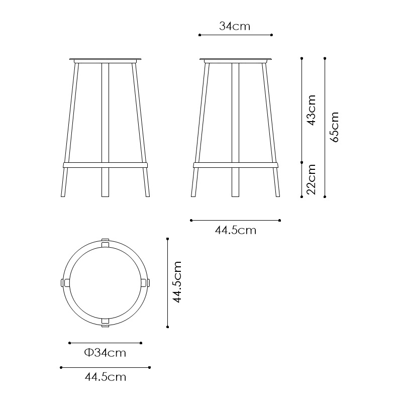 REVOLVER BAR STOOL LOW