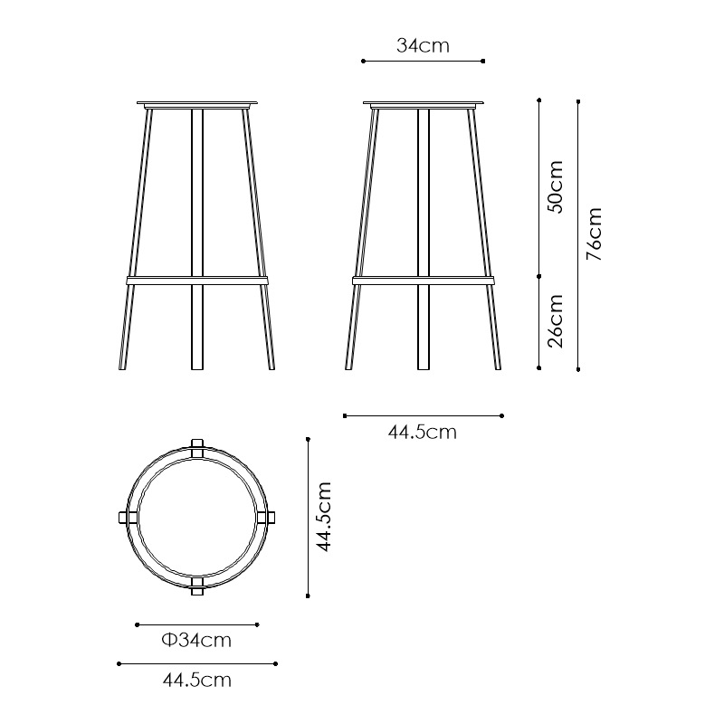 REVOLVER BAR STOOL HIGH