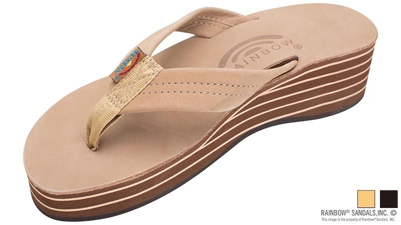 Six Layer Wedge - Leather | RAINBOW SANDALS