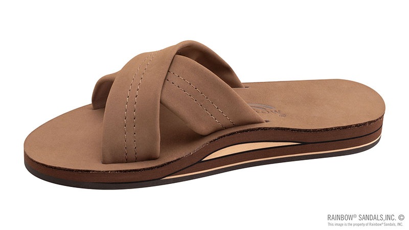 THE XSLIDE - DOUBLE LAYER CROSS STRAP ROLLED STITCH