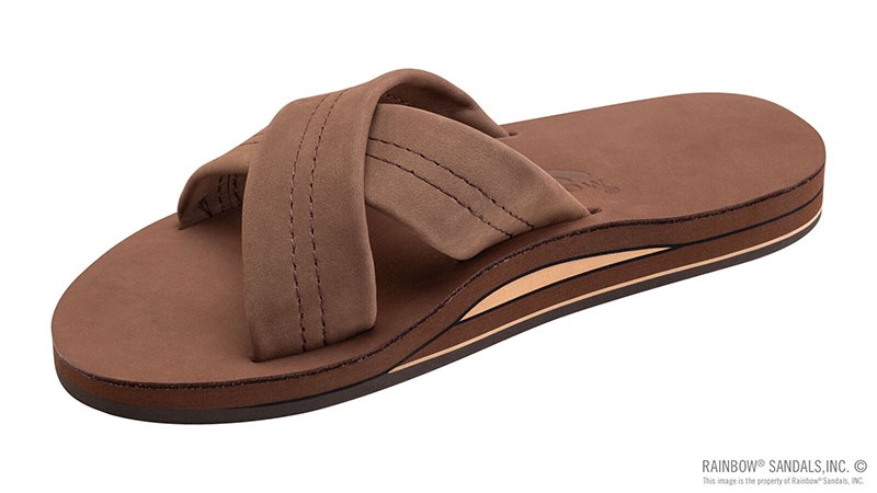 THE XSLIDE - DOUBLE LAYER CROSS STRAP ROLLED STITCH