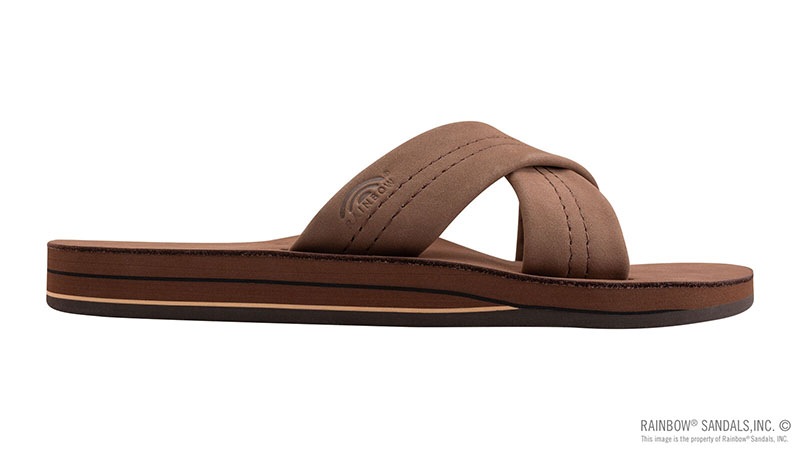 THE XSLIDE - DOUBLE LAYER CROSS STRAP ROLLED STITCH