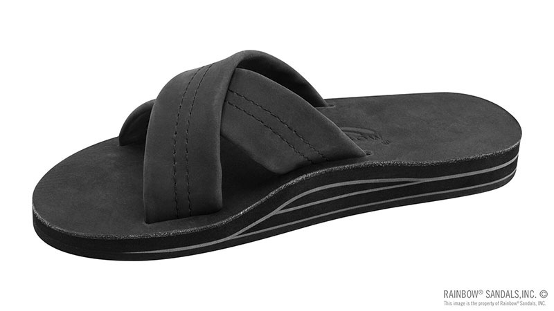 THE XSLIDE - DOUBLE LAYER CROSS STRAP ROLLED STITCH