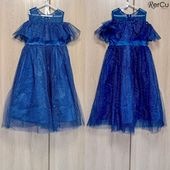 RerCu 子供ドレス レインボーラメ×肩開き 華やかオフショルドレス