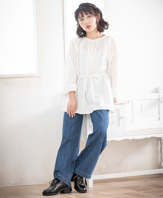 ファッション通販サイト｜Rim.z - リムズ 綿ガーゼチュニックブラウス