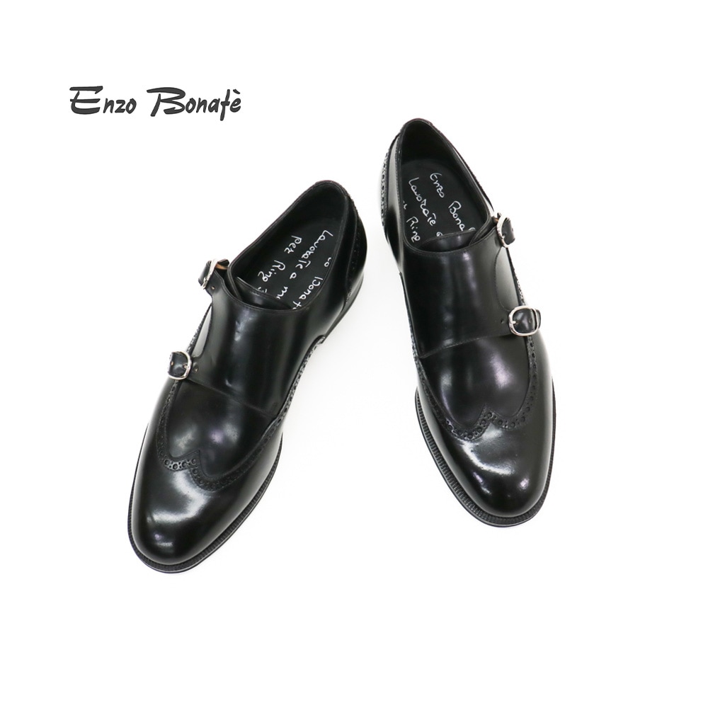 Enzo Bonafe エンツォボナフェ CORDOVAN NERO コードバンダブルモンク【ブラック】