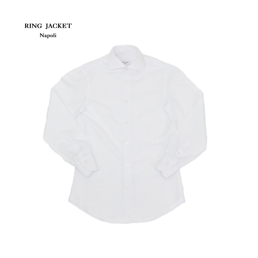 RING JACKET Napoli ワイドカラーシャツ【ホワイト/無地】 すべての商品 / All Item RING JACKET