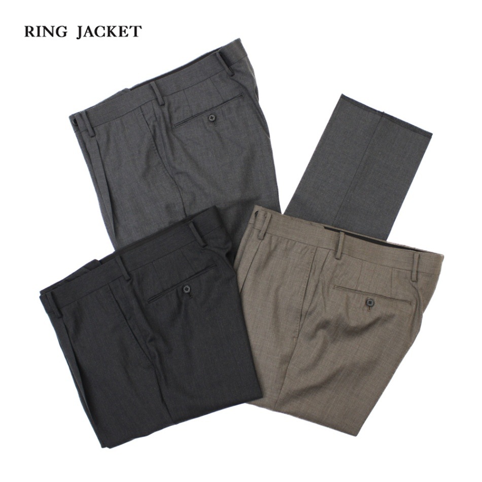 Model S-172 1プリーツスラックス チャコールグレー・ミディアムグレー