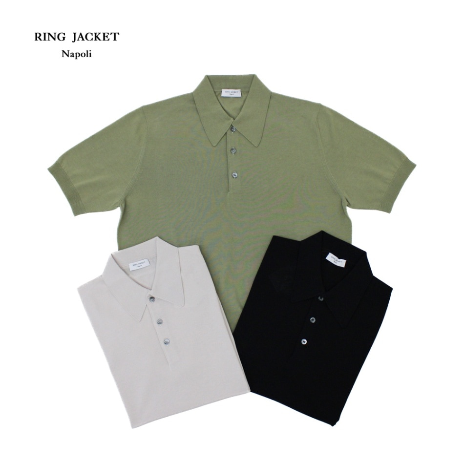RING JACKET Napoli ハイゲージ ニットポロシャツ