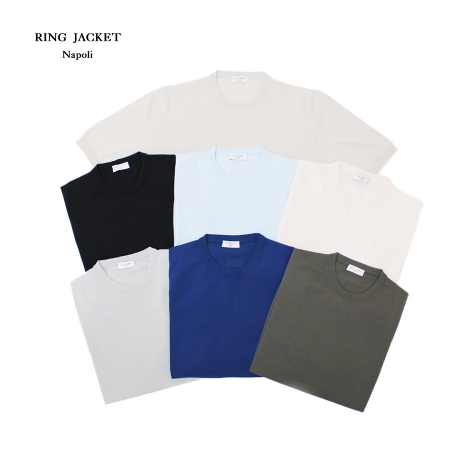 RINGJACKET Napoli ハイゲージ ニットTシャツ 全7色