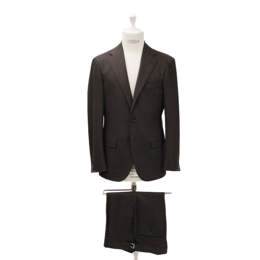 RING JACKET 3B1プリーツ スーツ【ブラウン】Model NO-301 S-186