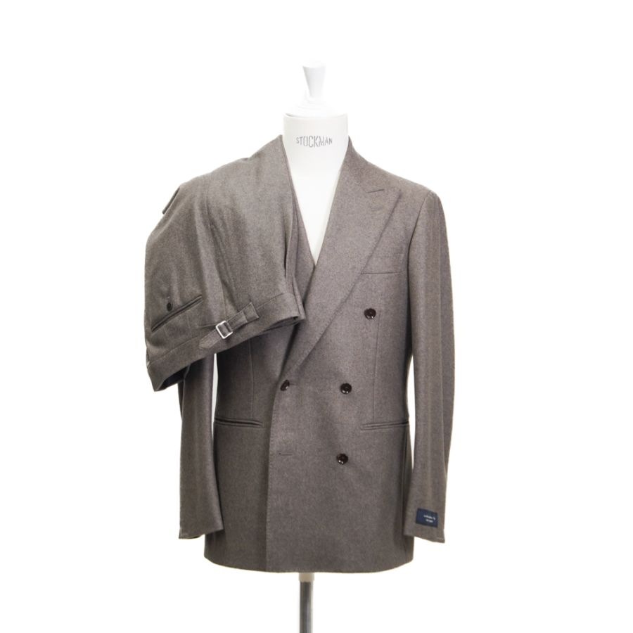 RING JACKET 6Bダブル1プリーツ フランネルスーツ【ブラウン】Model NO