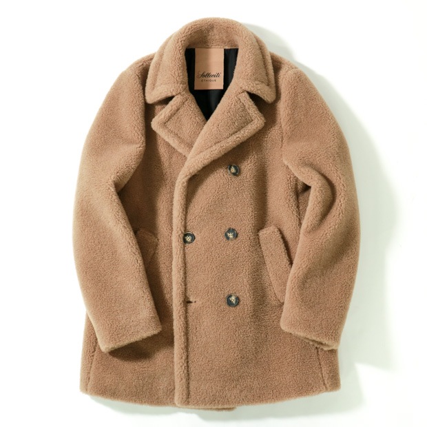 Solleciti ソレシティ キャメル シルク ボアpコート キャメル 無地 インポート Import Solleciti Ring Jacket Meister Online Store