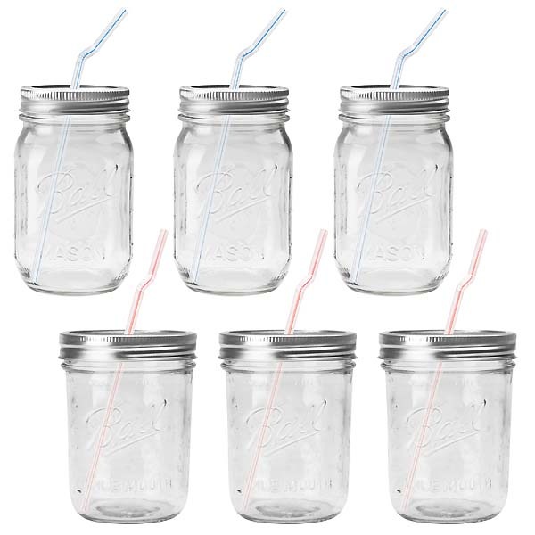 ball 【ボール】 MASON JAR メイソンジャー 16oz ストロー ドリンク