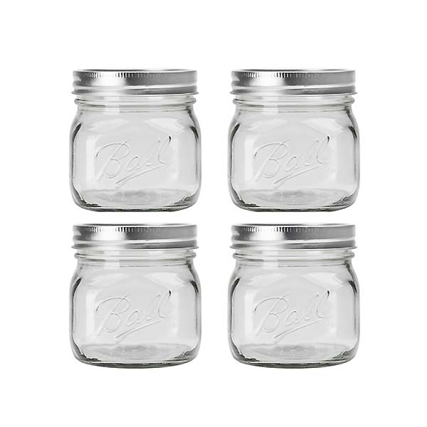 ball �ڥܡ����MASON JAR �ᥤ���󥸥㡼 16oz �磻�ɥޥ��� ���饹��¸�� (500ml) 4�ܥ��å�