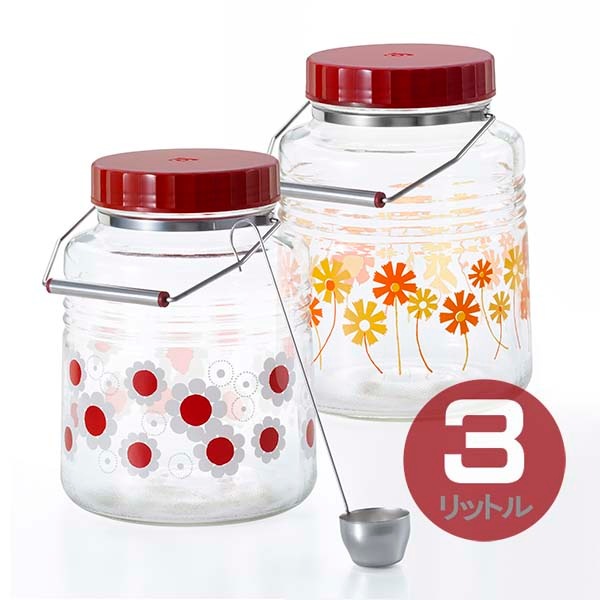 ADERIA】アデリア レトロ 大型 ガラス 貯蔵瓶 保存瓶 3リットル