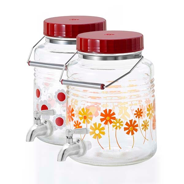 ガラスドリンクサーバー　イタリア製 ガラスとウッドのドリンクサーバー | Cherry Sugar