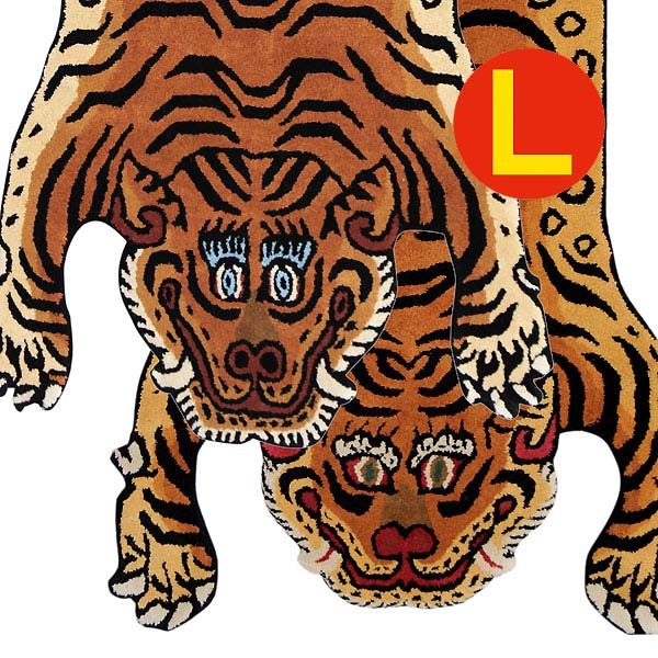 チベタン タイガー ラグ マット 【L】Tibetan Tiger Rug 虎型 マット