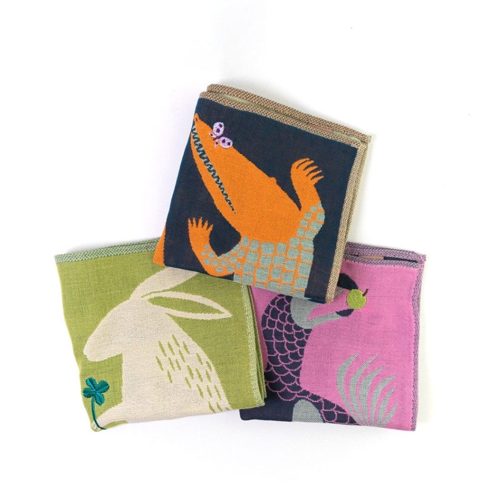 ガーゼハンカチ （ ドードー/ウサギ/ワニ )