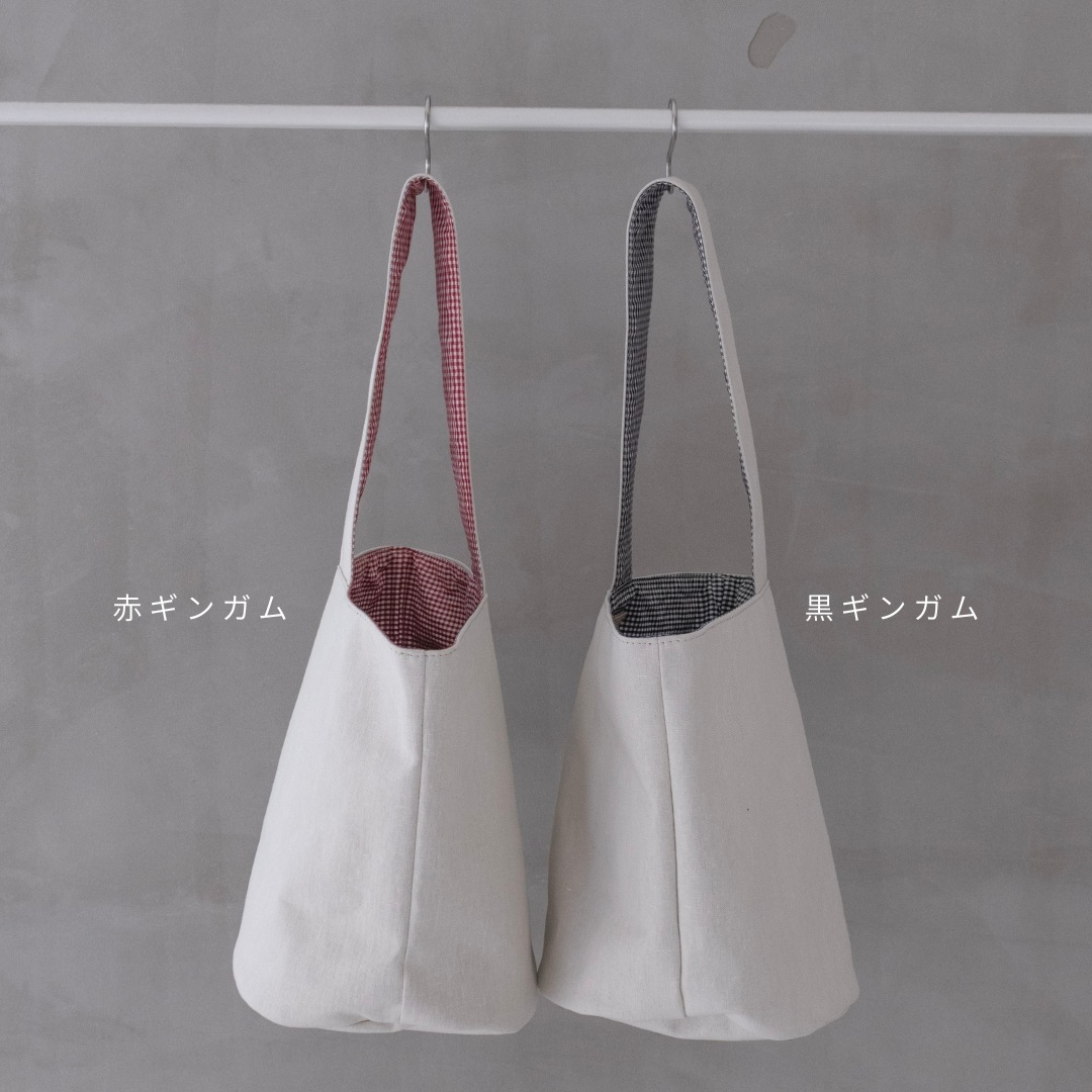 [NEW COLOR 黒ギンガム] かばんの中身が整うバッグ（巾着・ハンドルカバー付属）　【amiroomコラボ】TOTONOU BAG