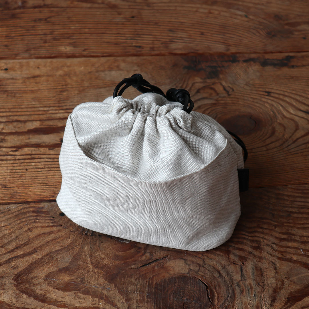 リネン巾着ショルダー （ショート肩当付き）【数量限定色】