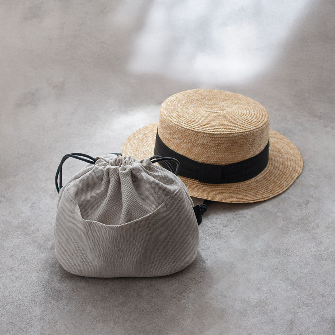 リネン巾着ショルダー （ショート肩当付き）【数量限定色】