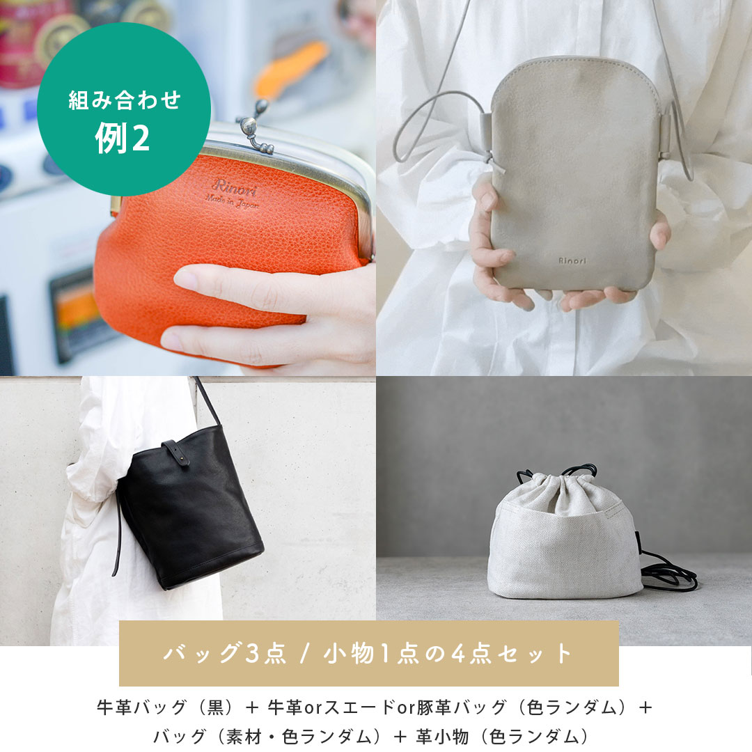 完売【A】サステナブルボックスA ｜ 黒い革バッグが必ず1点入るRinori4点セット
