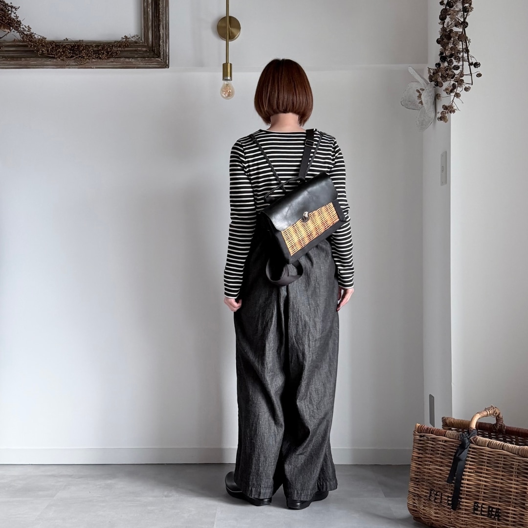 kubosanmade 3wayかごリュック 新仕様モデル）3wayで使える革とカゴのリュック【革とカゴとクボ