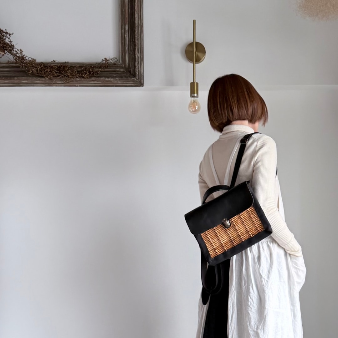 【新品】kubosanmade クボサンメイド3wayかごリュック 新仕様モデル）3wayで使える革とカゴのリュック【革とカゴとクボ