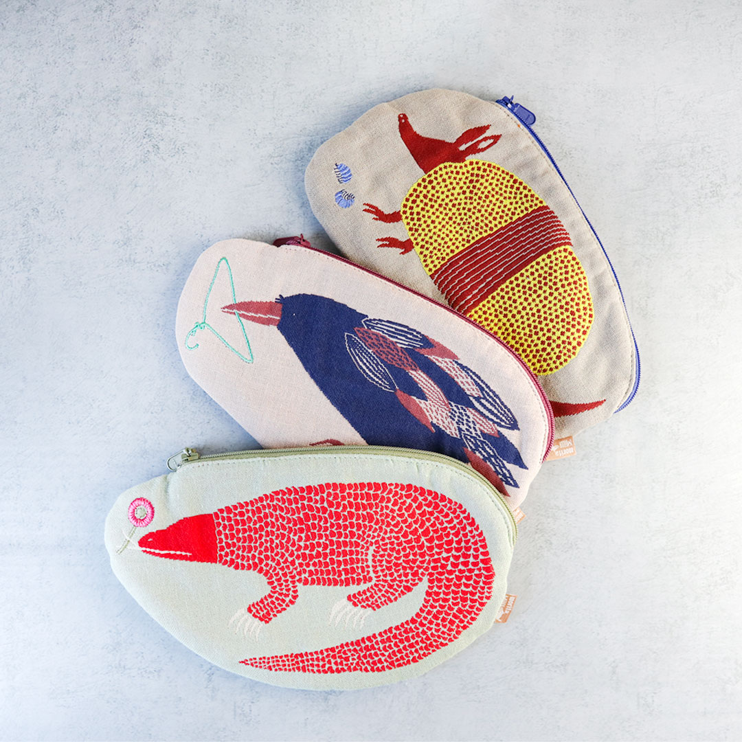 ポーチ 【moritaMiW】 アルマジロ/カラス/コモドドラゴン