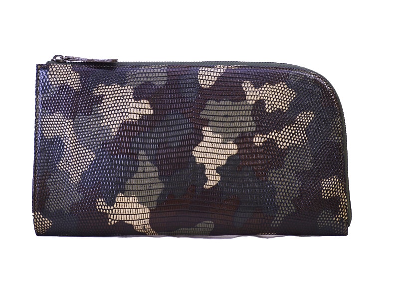 リザード　カモフラ　ミニクラッチ　チョコ