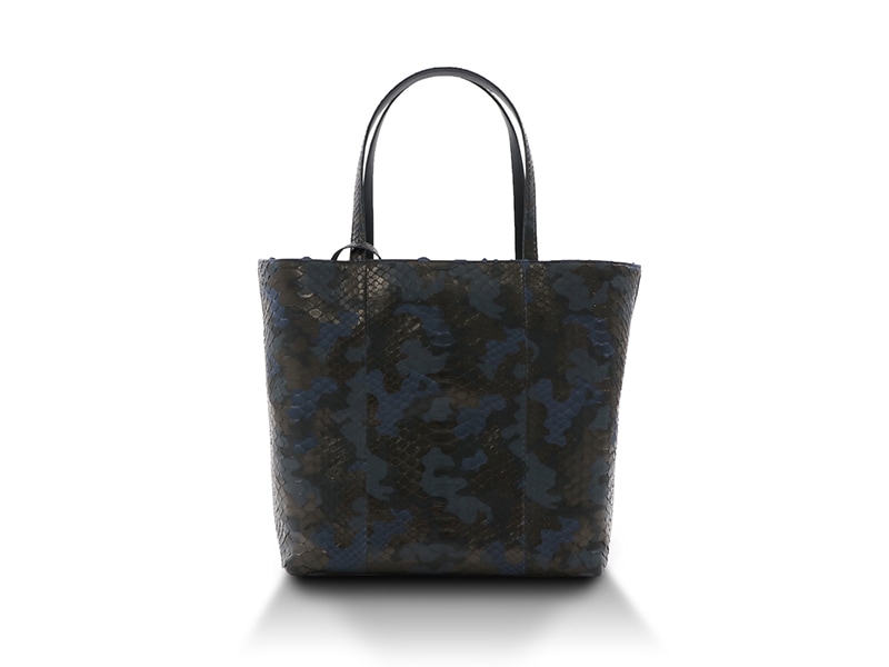 パイソン　カモフラ　トートバッグ　ブルー