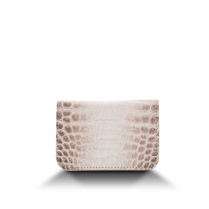 クロコダイル　マット　ビジネスカードケース　ヒマラヤ