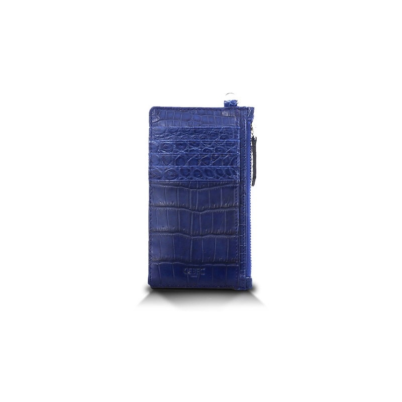 クロコダイル　マット　カードケース　藍染