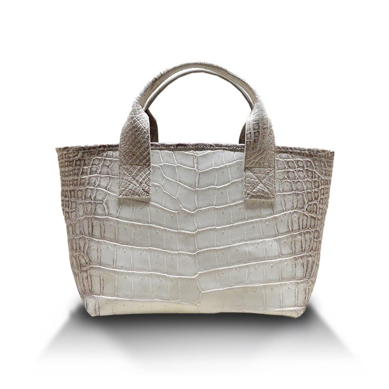 クロコダイル　マット　ソフトミニトートバッグ　ヒマラヤ