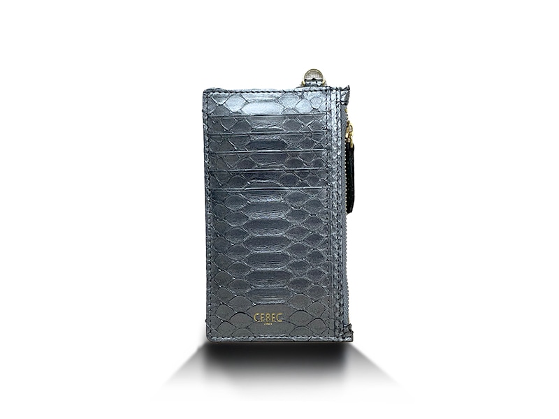 パイソン　頭貼り　 カードケース　シルバー