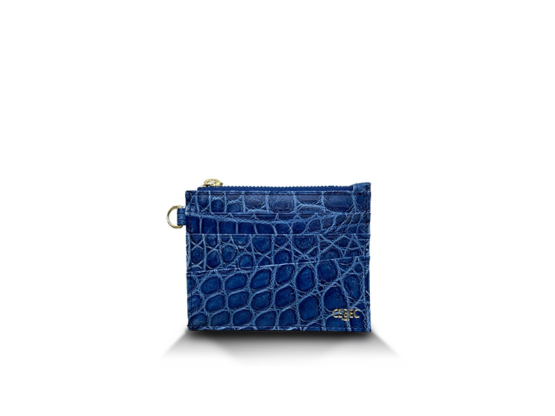クロコダイル　マット　フラグメントケース　藍