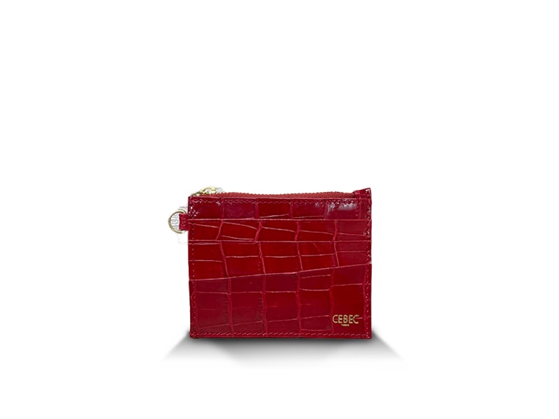 クロコダイル　ツヤ　フラグメントケース　レッド