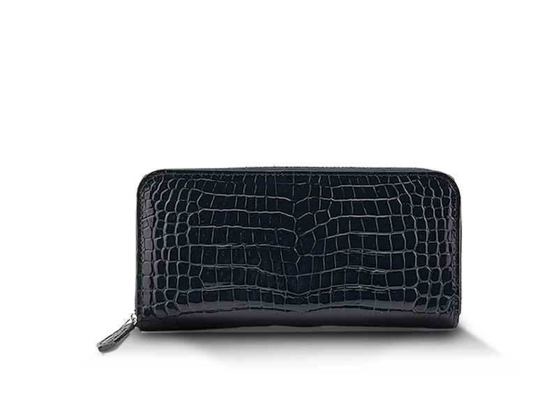 クロコダイル ツヤ ラウンドウォレット ブラック | CEBEC,アイテム  