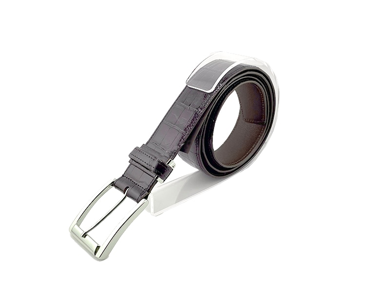 クロコダイル　ツヤ　40ミリ　ベルト　ワイン