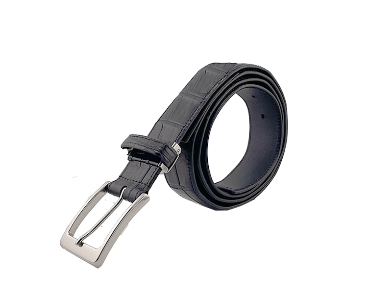 クロコダイル　マット　35ミリ　ベルト　ブラック