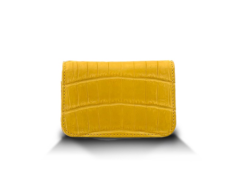 クロコダイル マット ビジネスカードケース イエロー | CEBEC,アイテム  