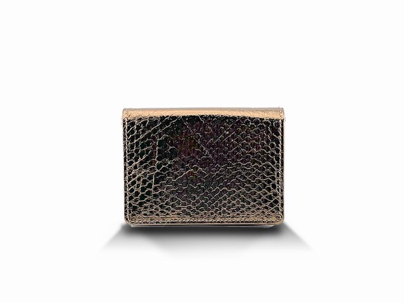 パイソン　頭貼り　Wマチビジネスカードケース　ブロンズ