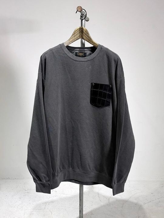 クロコポケット　スウェット　ヴィンテージボディ ブラック XXL