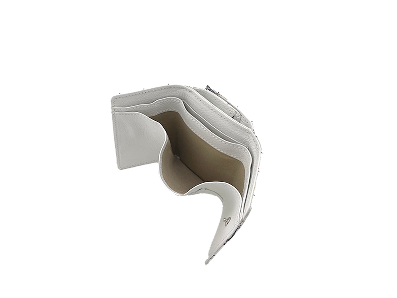 クロコダイル マット ミニ財布 白/谷黒 | ウォレット,折り財布