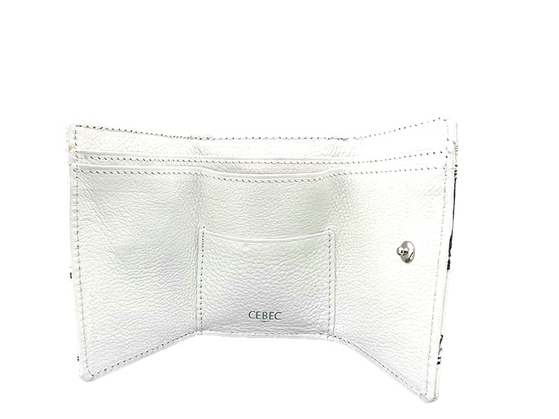 ATAO クロコダイル風ポーチ ホワイト クロコダイル マット ミニ財布 白/谷黒 | ウォレット,折り財布