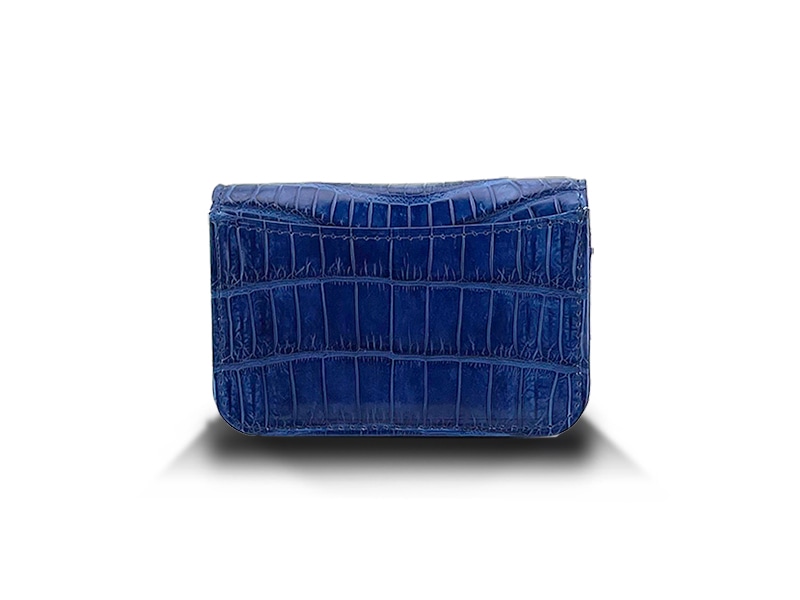 クロコダイル マット ビジネスカードケース 藍 | 名刺入れ